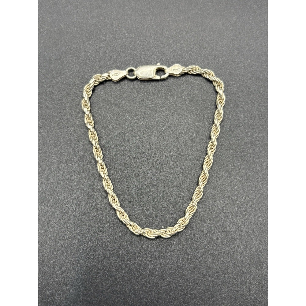 7.25" Sterling Silver Diamond Cut Bracelet 7 Grams E29